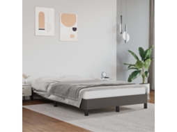 Vidaxl Estrutura De Cama Sem Colchão 120x190cm Couro Do Falso Cinzento
