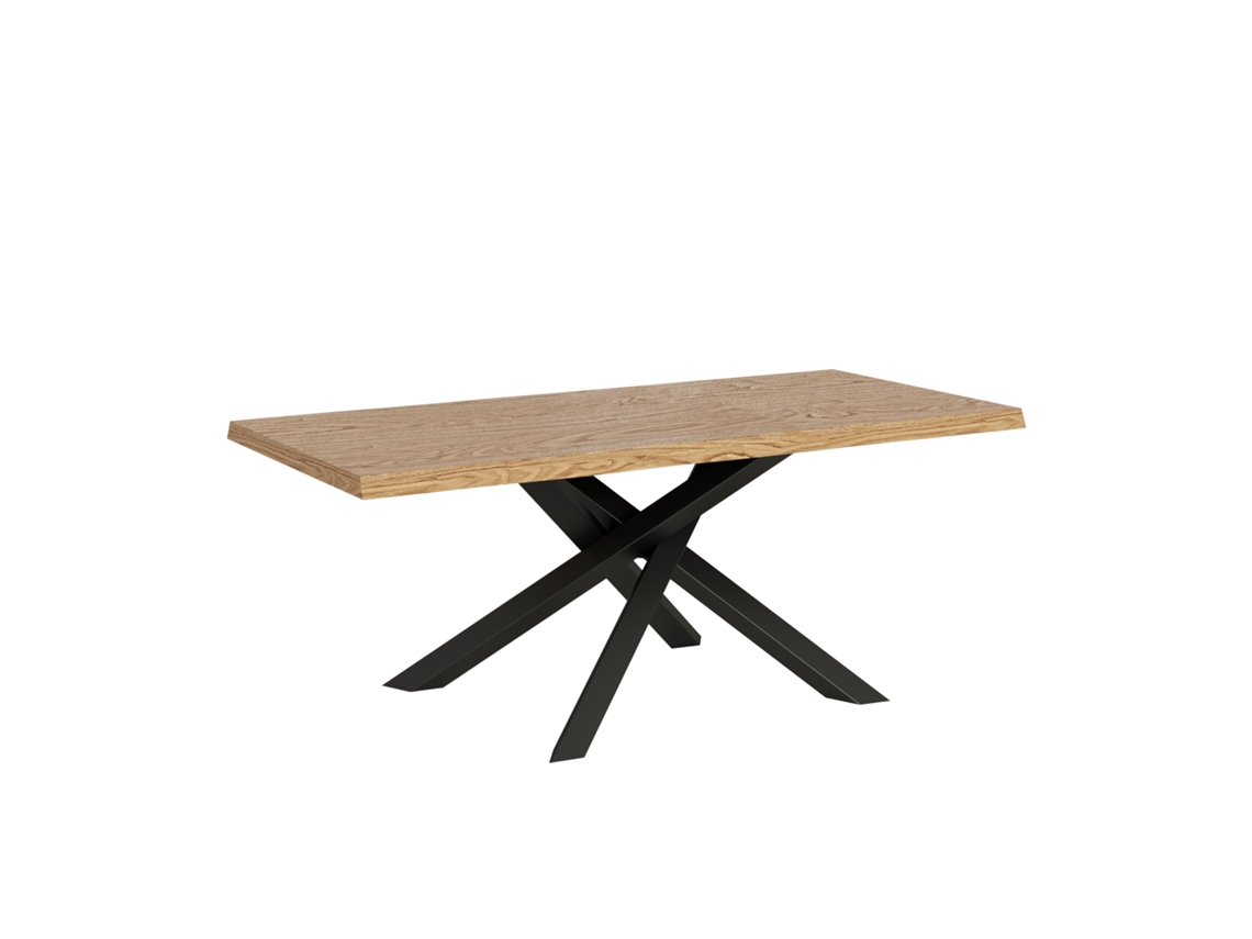 Mesa Fixa 90x200 Cm Carvalho Descascado Versalux Com Pés Antracite Itamoby