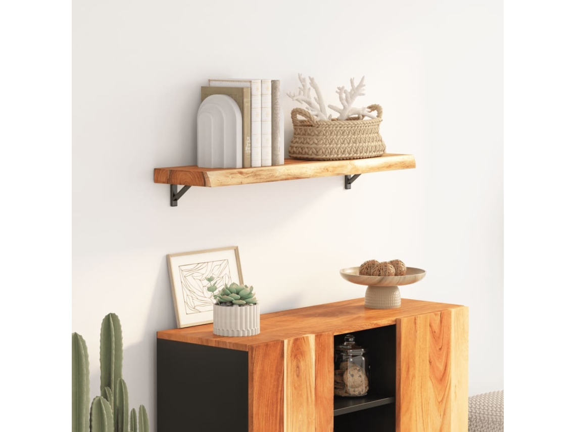 Vidaxl Prateleira De Parede Retangular 70x20x2,5 Cm Acácia Maciça