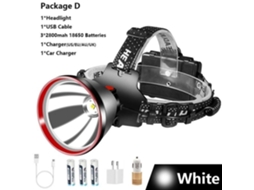 Lanterna de Cabeça Led de 1000 Lúmens, 18650 Lm, Longo Alcance, Super Potente, Recarregável Via Usb, Ideal Para, Tipo de Embalagem D BRILVIBERA