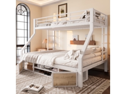 Sofá Reto 4 Lugares Veludo Cotelê Bege, Baú Sob Assentos, Pufe Removível, 280x146x85cm | S/MARCA