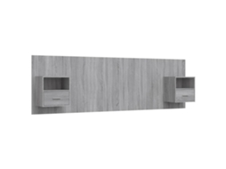 Cabeceira de cama com guarda-roupas em madeira Sonoma Cinzento, exclusiva da MAISON.