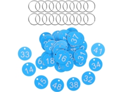 Etiquetas Plásticas Numeradas Com Argolas Para Chaves E Válvulas, Pacote Azul, Fácil Identificação Para Armários, Gokoco