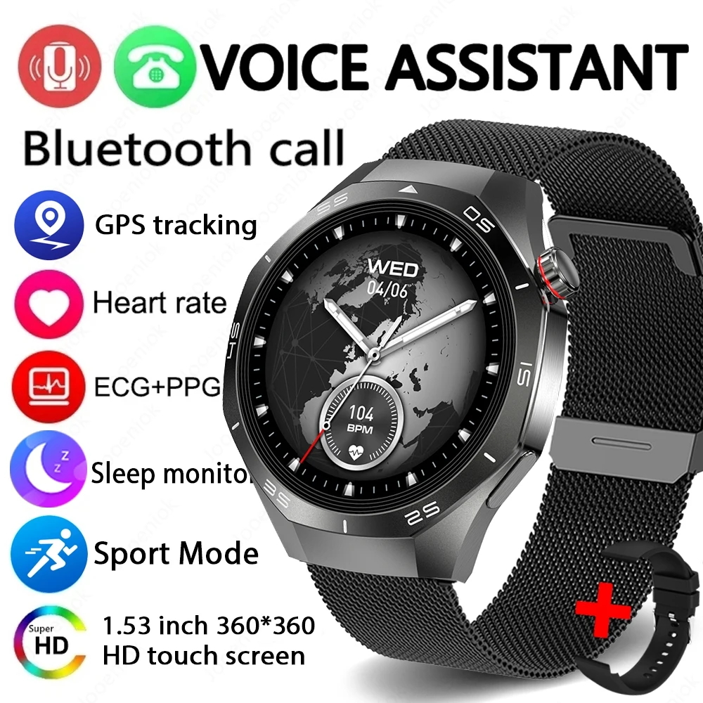 (pulseira De Malha Preta) Relógio Inteligente Watch 5 Pro Com Gps, Nfc E Monitoramento De Frequência Cardíaca.