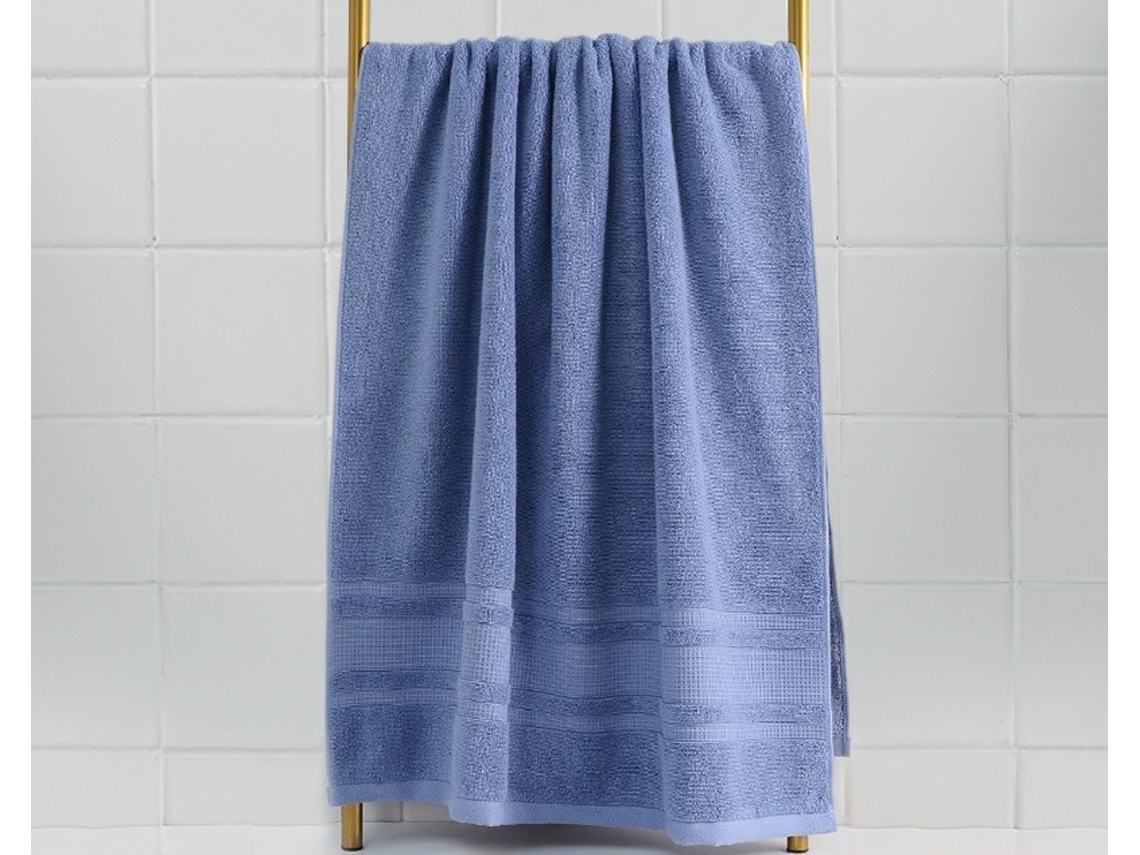 Toalha De Banho Extragrande Em Algodão, 70x 140 Cm , Ultra Absorvente, Compacta, De Secagem Rápida E Leve Azul Escuro Hexinyigjly