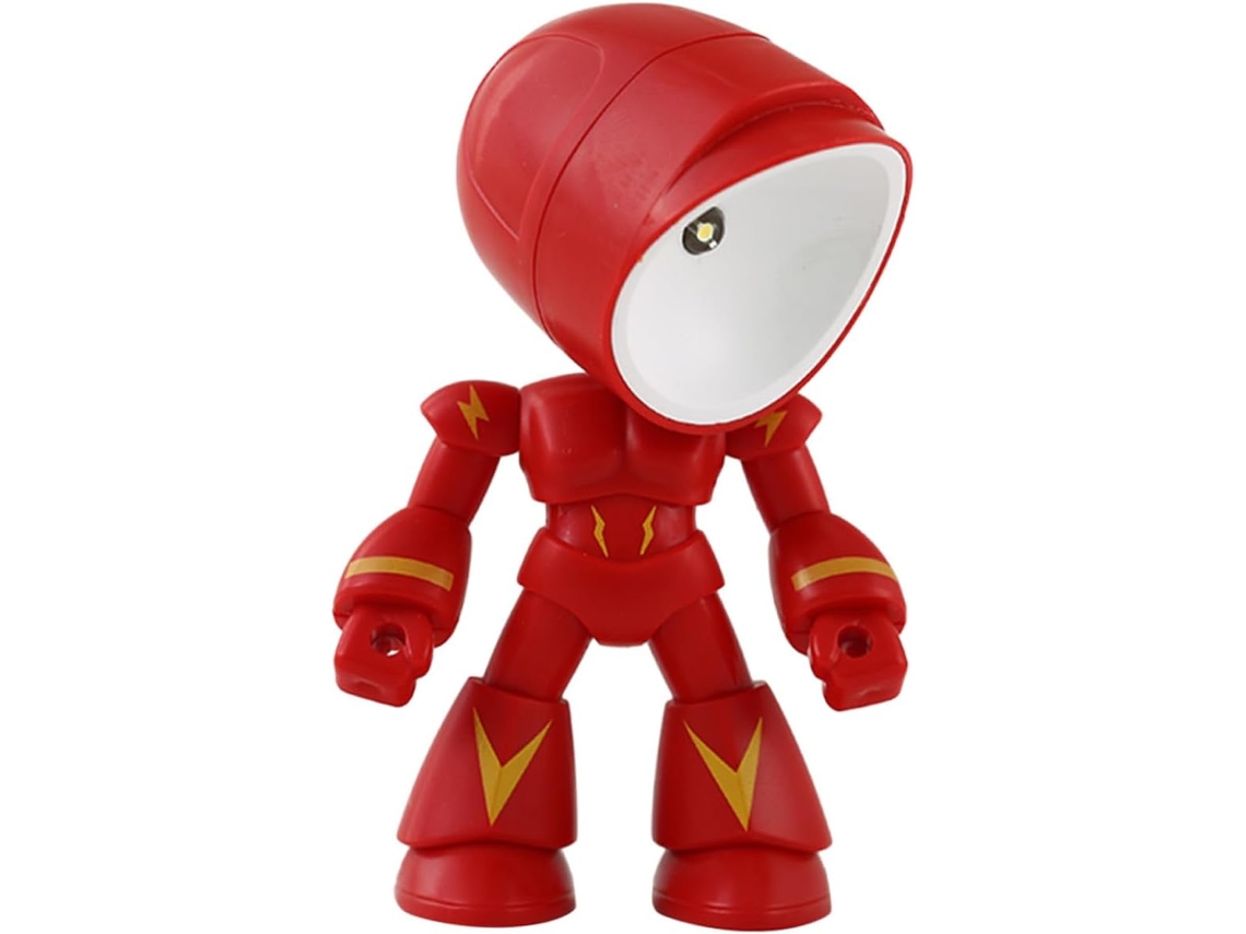 Luminária Noturna Robô Criativa Em Pvc Vermelho, Efeito Decorativo, 3