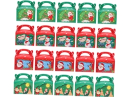 Caixas Temáticas De Natal, 20 Unidades, Sacola De Doces Portátil E Impressa. Gokoco