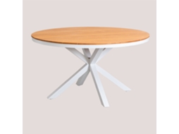 Mesa de Jardim Redonda em Madeira de Eucalipto e Alumínio ARCHER Ø140 cm SKLUM