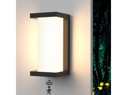 luz de parede externa 18w com sensor de movimento, ip66 impermeável, iluminação decorativa para jardim