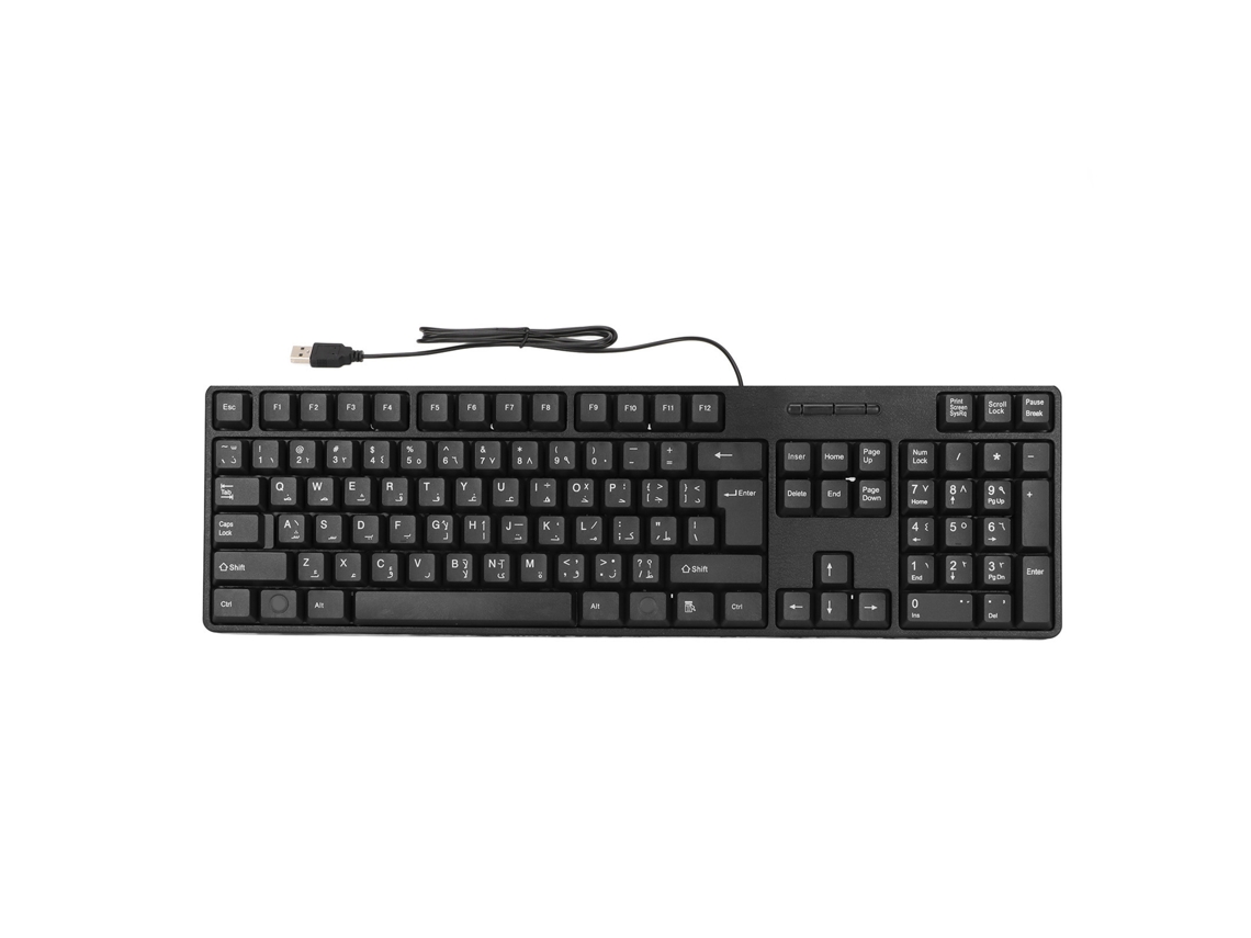 Aetheria teclado Árabe 104 Teclas Usb com Fio Material Abs para Escritório e Computadores Desktop
