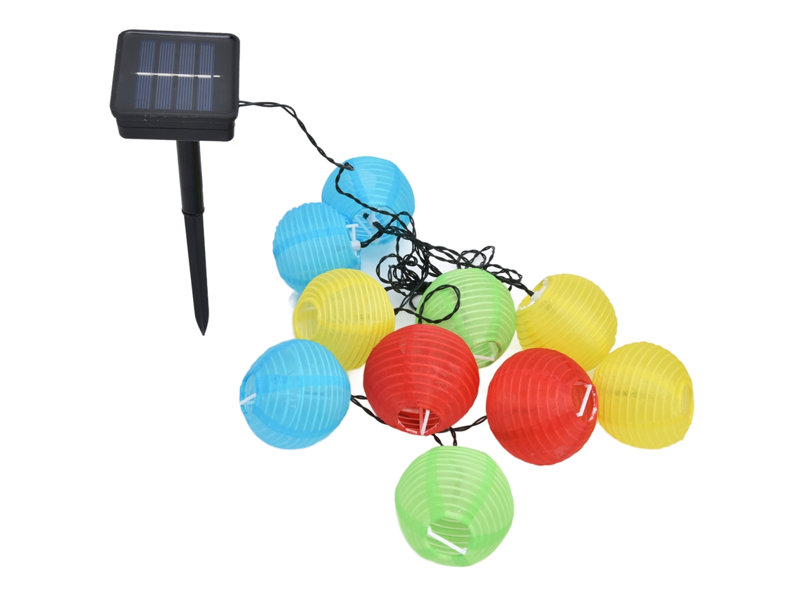 Corda de Luzes de Lanterna Solar 10led para Exterior Natal Halloween