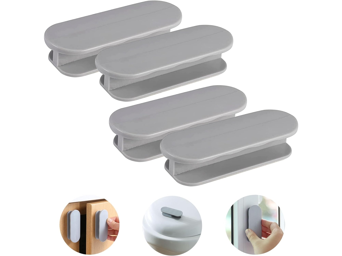 4 Puxadores Autoadesivos Cinza para Armários/móveis/portas/janelas/gavetas ZYBLSSBB