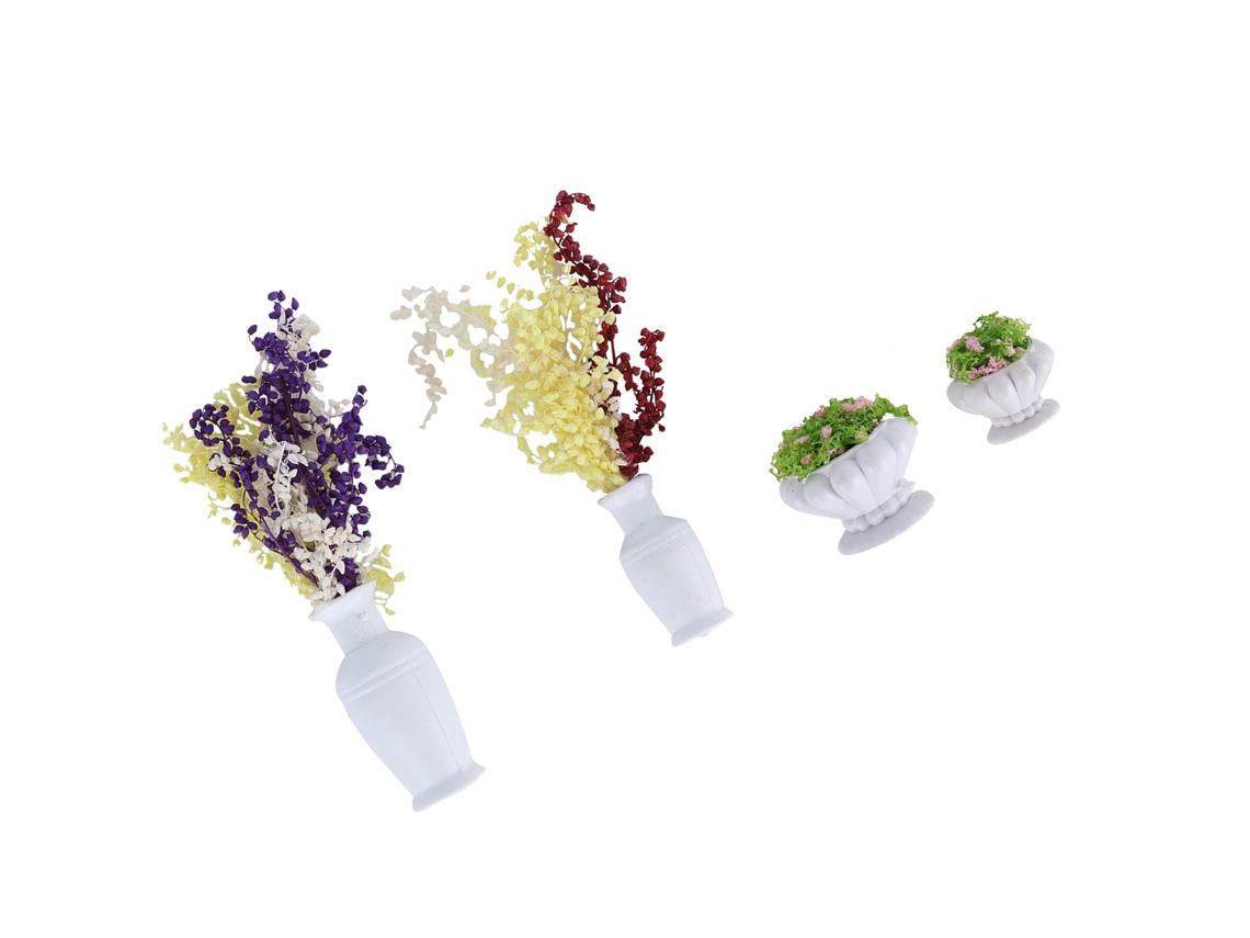 Primerox conjunto de 4 Plantas em Vaso Simuladas para Decoração de Casa Escritório Jardim