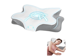 Travesseiro De Pescoço, Espuma De Memória, Design Ergonômico Em Forma De Borboleta, Branco