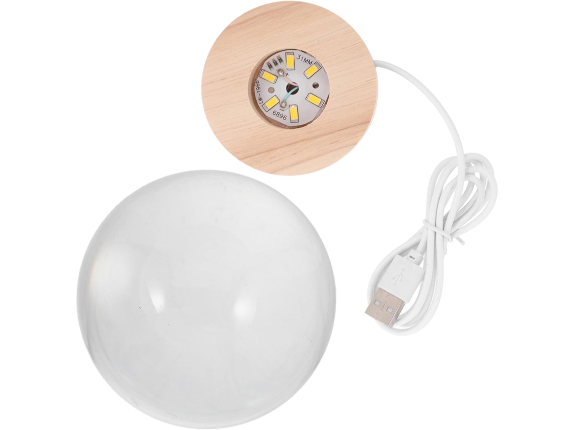 Luminária Sewroro Em Formato Lua Bola Com Base Led Usb Night Light