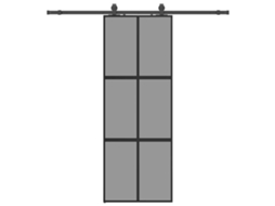 Sliding Door, Sliding Doors Vidaxl Preto Vidro (76 X 205 Cm (200 Cm Sliding Rail))
