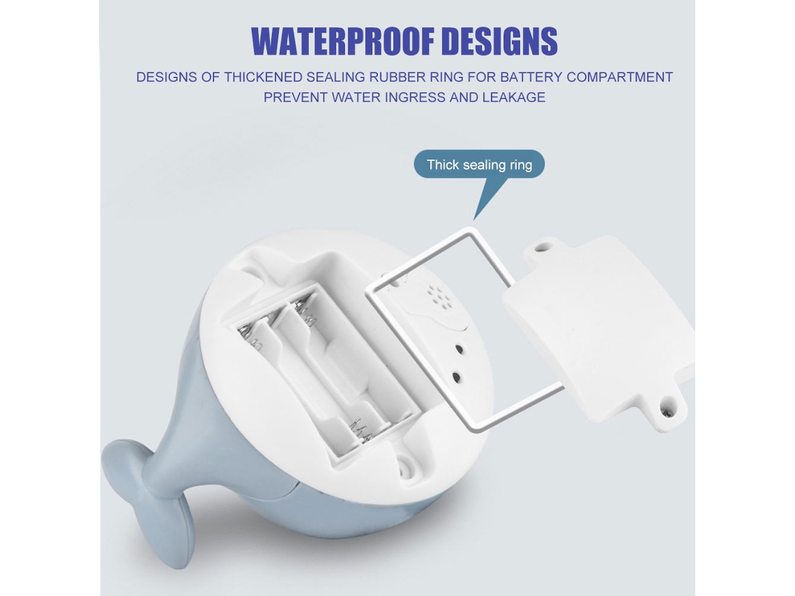 Primerox brinquedo de Banho Elétrico por Indução para Bebê com Luzes Coloridas Cute Shower Toy Cinza