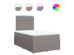 Box Spring Bed, Box Spring Beds Vidaxl Cinzento-acastanhado Tecido (120 X 190 Cm)