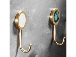Gancho De Parede Decorativo Em Latão Maciço, Acabamento Dourado Com