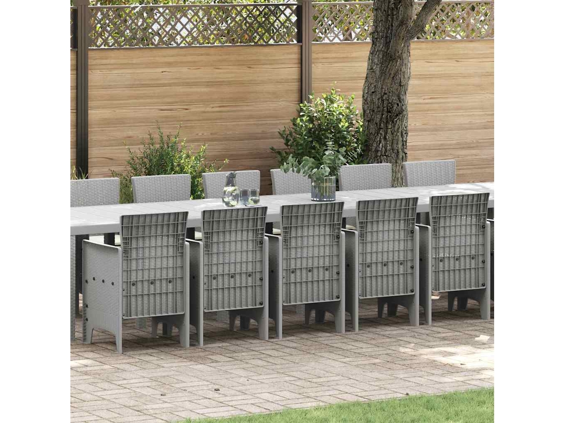 Vidaxl Conjunto De Jantar Para Jardim Com Almofadas 17 Unid. Pp