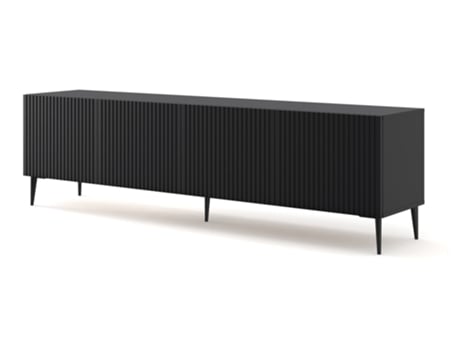 Móvel de TV AKL FURNITURE PRIVATE RavennaB (Preto - Madeira engenheirada - 200x42x56 cm)