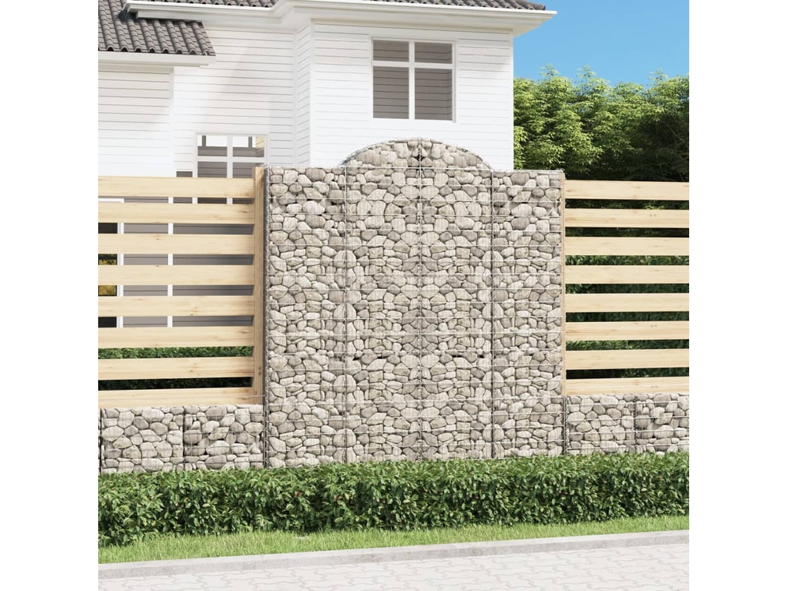 Vidaxl Cestos Gabião Arqueados 12 Pcs 200x50x220/240 Ferro Galvanizado
