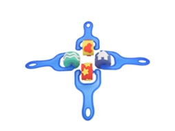 Mali 4pcs Ferramenta Diy de Pintura para Crianças Pincel de Esponja com Rodinha (cabo Azul)