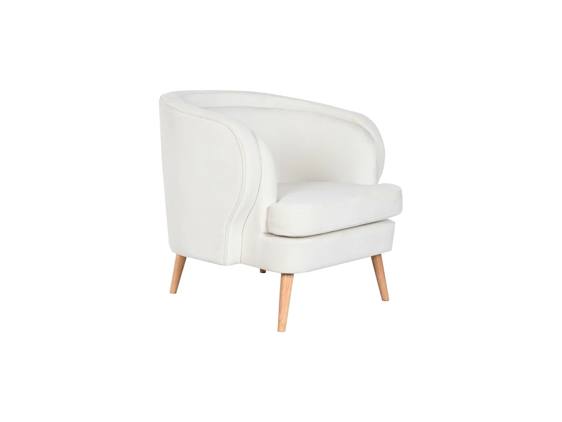 Poltrona DKD HOME DECOR Branco Natural Madeira 91 X 80 X 78 Cm