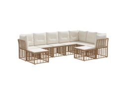 Maison Exclusive - Conjunto De Sofás Para Exterior Natural E Branco Creme