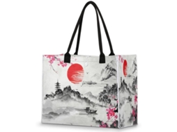 Bolsa Grande Tropicallife com Estampa de Pintura para Mulheres e Meninas (42x17x33 cm)