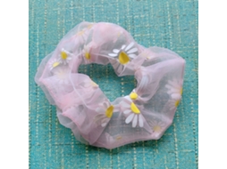 Toucas de cabelo elásticas macias de chiffon com estampa de margaridas, modelo 2026, cor rosa.
