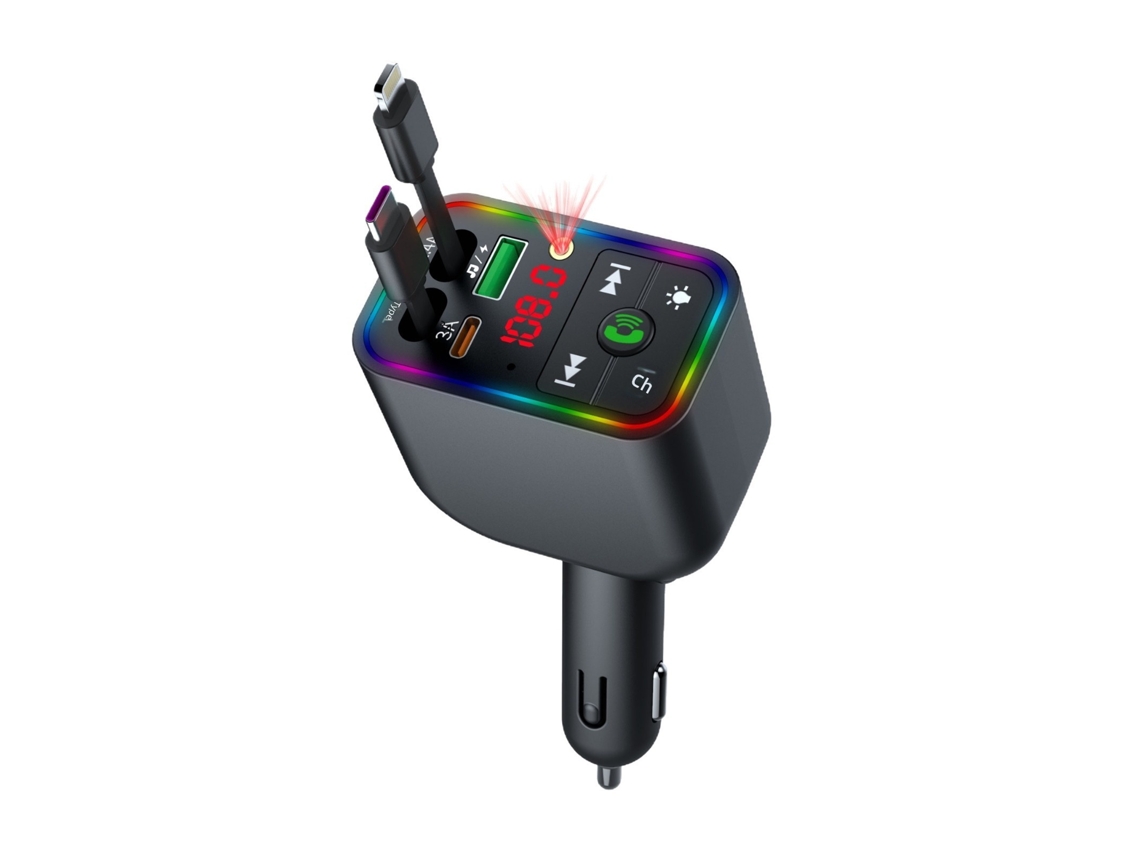 Transmissor Mp3 Veicular com Bluetooth, Projetor Estrelado, Carregador Usb/pd Rápido