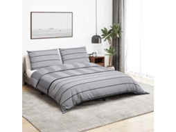 Vidaxl Conjunto De Capa De Edredão 225x220 Cm Algodão Cinza