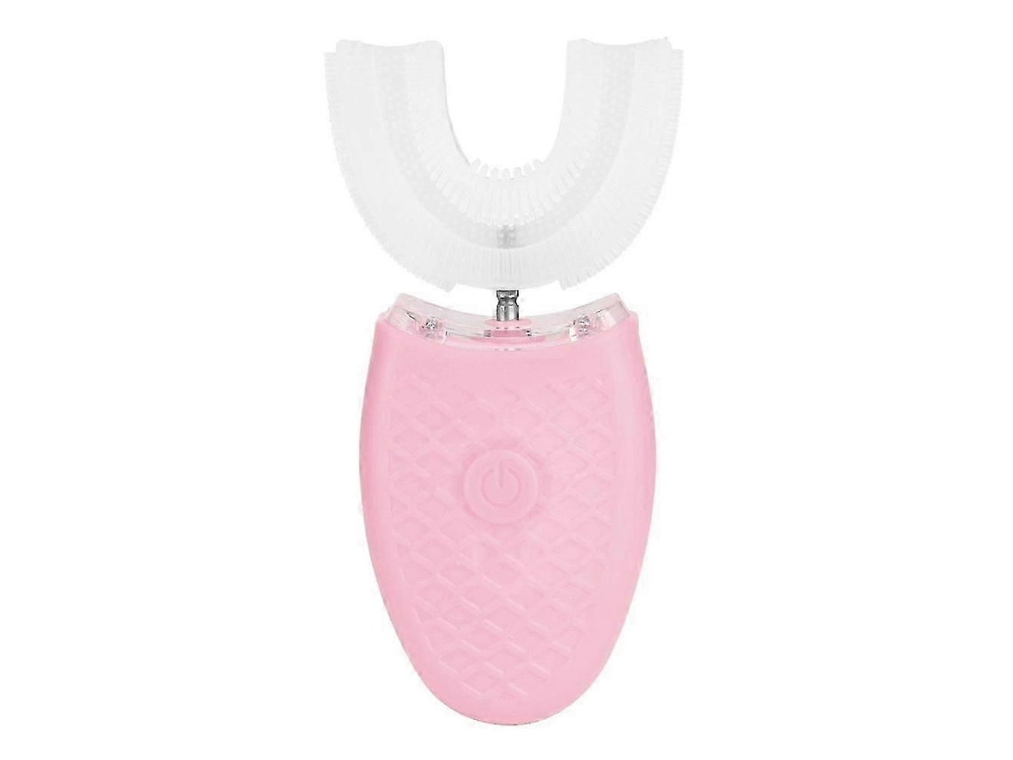 Escova de Dentes Elétrica Ultrassônica Recarregável Silicone em Formato U para Uso Doméstico, com Função Cla Reamento Dental GOKOCO (rosa)
