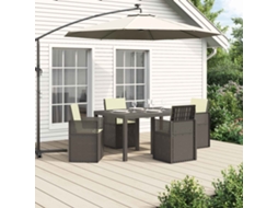 Vidaxl Conjunto De Jantar Para Jardim 5 Unid. Cinzentos Claros E Creme
