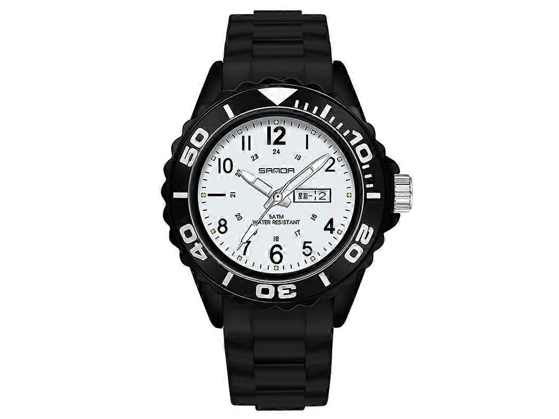 Relógio Eletrônico Feminino Sanda 1053 Com Pulseira De Tpu, Visor Duplo E À Prova D'água.