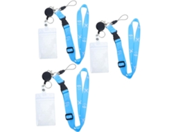 Lurelia Cordão Retrátil Ajustável Com Chaveiro Em Pvc 3 Peças Para Eventos E Viagens