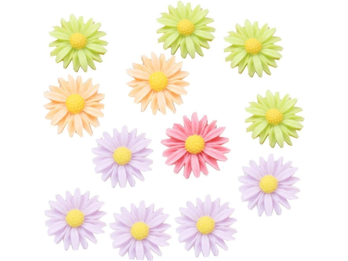 Tachinhas Decorativas Em Resina Formato Flor, 10 Unidades, Design Criativo, Fáceis De Removedor, Ideais Para Decoração