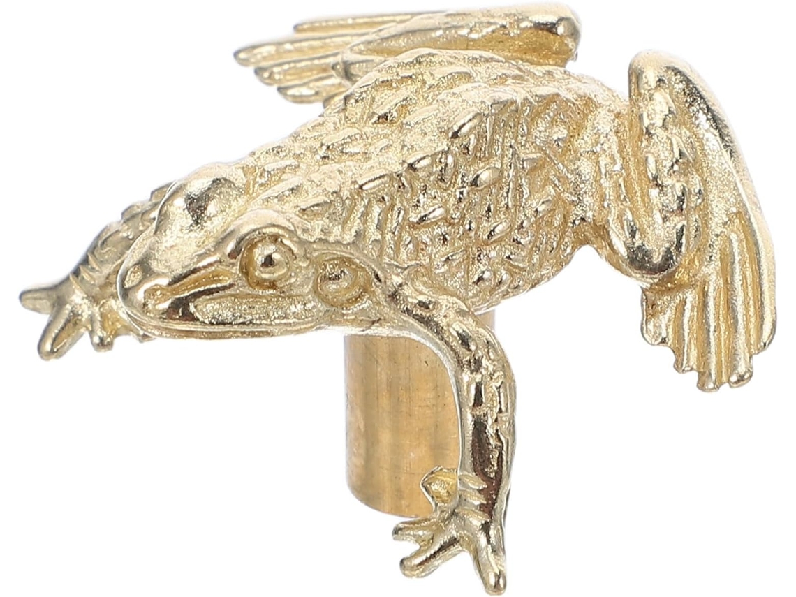 Puxadores De Armário De Latão Com Formato De Sapo, Estilo Vintage Dourado