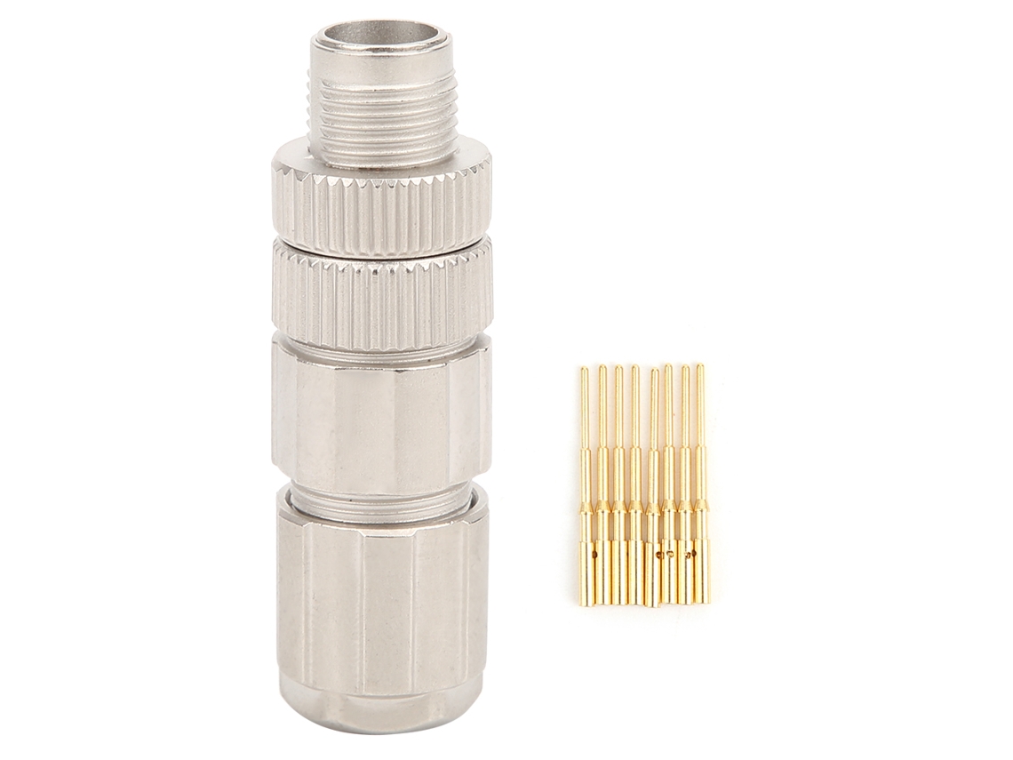 Conector Industrial M12 8 Pines X coding Todo Metal S/MARCA