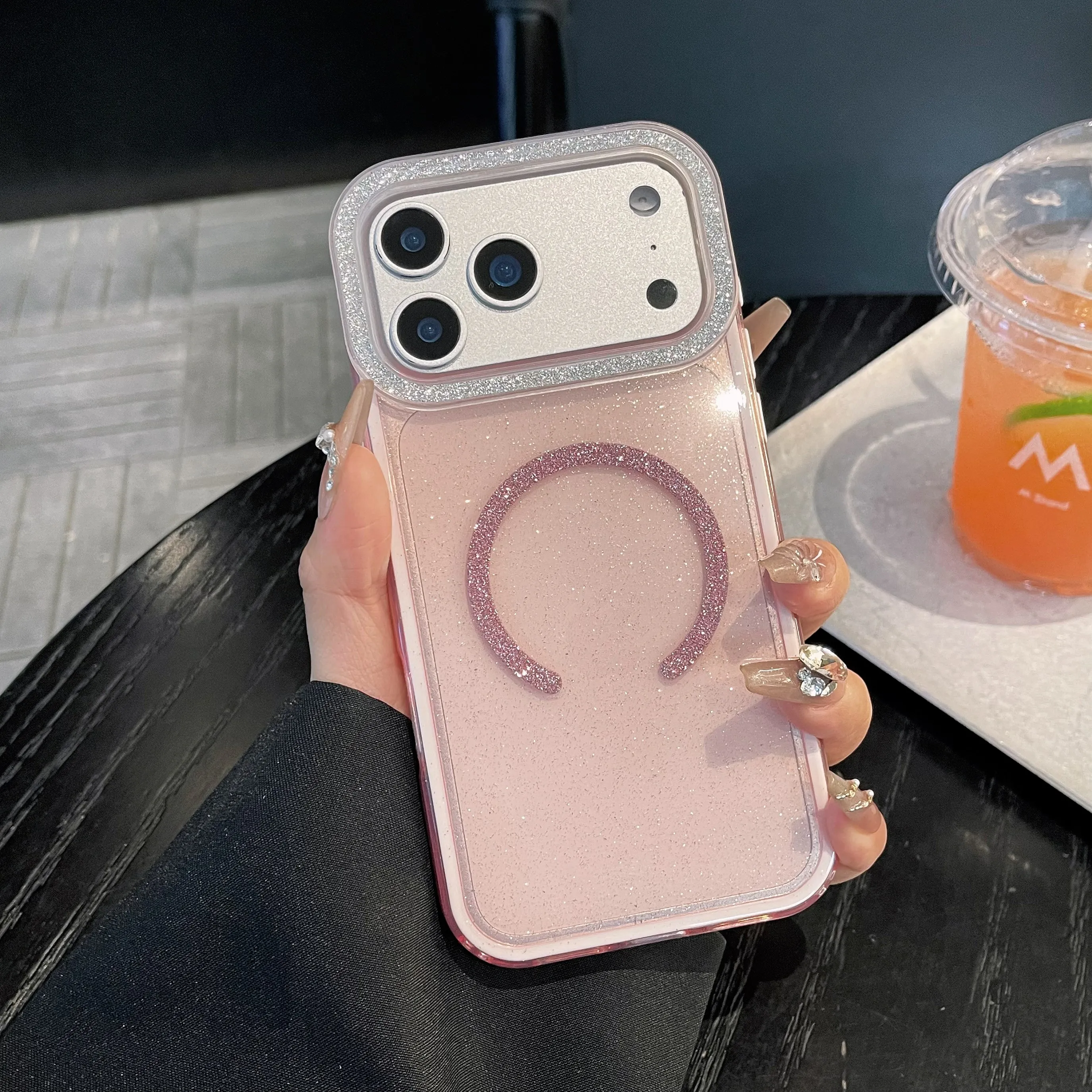 Capa Protetora Transparente E Macia À Prova De Choque Para Iphone 14 (rosa).