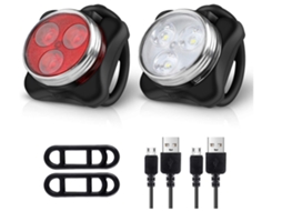 Conjunto Luz Bicicleta 650mah 4modos Preto