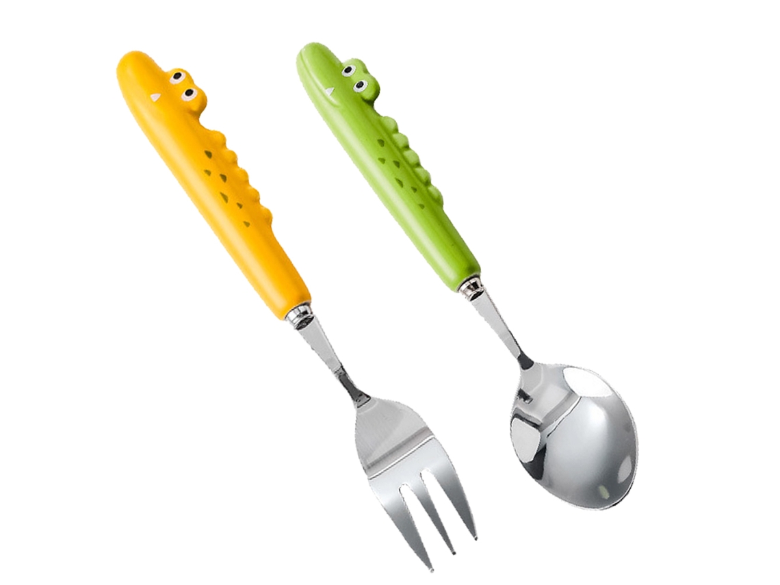 Conjunto de Utensílios em Silicone e Aço Inoxidável para Bebês e Crianças NEVEANCE