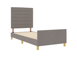 Estrutura De Cama Taupe Contemporânea Vidaxl Castanho-acinzentado Fabric (90x200 Cm)