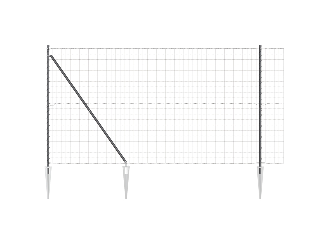 Conjunto 1 Cerca Externa Vidaxl Cinzento Aço (10 X 1,6 M)