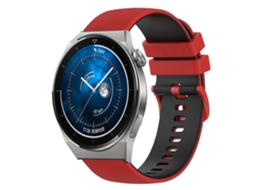 Pulseira De Silicone Quadriculada Bicolor Para Huawei Watch Gt3 42mm 20mm