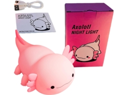 Abajur Infantil Em Formato De Axolote, Feito Silicone Macio Com