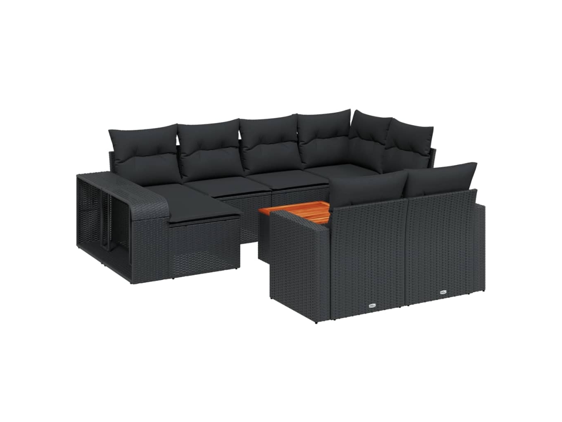 Garden Sofa Set, Garden Sofa Sets Vidaxl Preto Rattan / Vime (n/a)