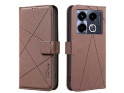 Capa De Couro Para Celular Com Padrão Geométrico Rfid
