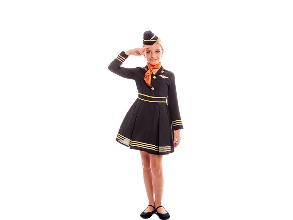 Fato de Menina PARTILANDIA Comissário de Bordo Elegante com Chapéu (Tam.: 3-4 anos)